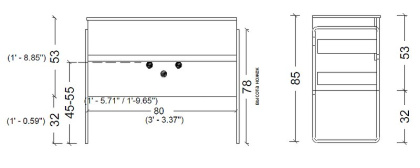 Тумба без раковины Vallessi 80*46cm ZEBRANO 2 полки 837-080-Z Boheme