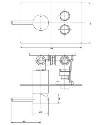 Смеситель для душа скрытого монтажа OMNIRES Y Y1235GCPROCR (хром)