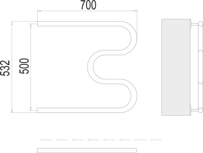 Полотенцесушитель Terminus М-образный  (1")500х700 Полотенцесушитель Terminus М-образный  (1")500х700