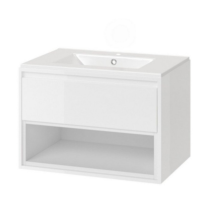 Тумба под раковину EXCELLENT Tuto 70 см (белый/белый), 1 ящик