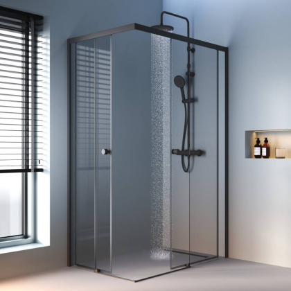 W94G-403-12080-BТ Душевое ограждение X-Joy Square Slide 120х80, Черный, прозрачное W94G-403-12080-BТ Душевое ограждение X-Joy Square Slide 120х80, Черный, прозрачное