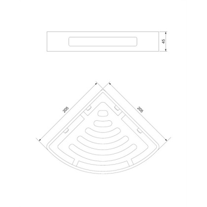 Полка-корзинка для душа угловая OMNIRES 20,5х20,5 см UN10332BL (черная BLM)