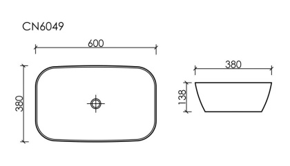 Умывальник чаша накладная овальная (цвет Голубой Матовый) Element 600*380*138мм Умывальник чаша накладная овальная (цвет Голубой Матовый) Element 600*380*138мм