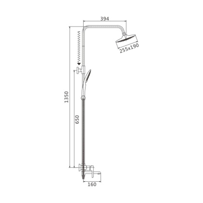 Душевая система Shevanik, латунь S6036FБелый/ хром