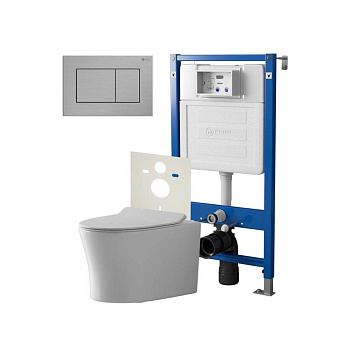 Сет: Система инсталляции Point Элемент для подвесного унитаза PN45120 + Клавиша смыва для инсталляции Point Ника, нержавеющая сталь, сталь брашированная, PN44081SB + Унитаз подвесной Point Вега безободковый, сиденье микролифт PN41711 Сет: Система инсталляции Point Элемент для подвесного унитаза PN45120 + Клавиша смыва для инсталляции Point Ника, нержавеющая сталь, сталь брашированная, PN44081SB + Унитаз подвесной Point Вега безободковый, сиденье микролифт PN41711