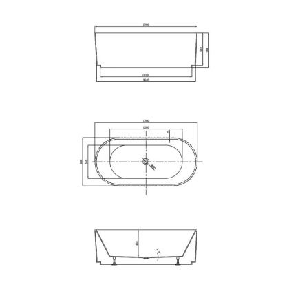 Ванна акриловая Vincea VBT-426-1700 1700*800*580, цвет белый, щелевой перелив Ванна акриловая Vincea VBT-426-1700 1700*800*580, цвет белый, щелевой перелив