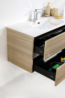 Тумба без раковины Vallessi 80*46cm LIGHT OAK мат. 2 полки 837-080-L Boheme