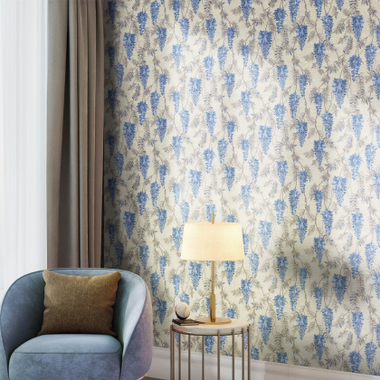 Обои виниловые Эдем мотив, серый, синий