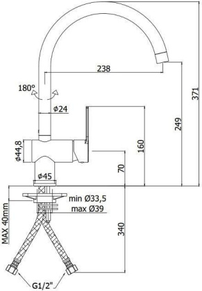 Смеситель для кухни Paffoni Ringo RIN180CR