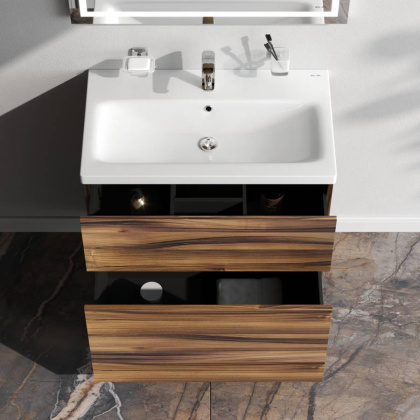 База под раковину напольная с 2 ящиками, 81х75х40,8 см, коричневая, M90FSX0752HF