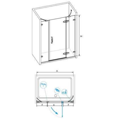Душевая дверь в нишу RGW Safari SA-01 140 петли Хром стекло прозрачное