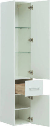 Шкаф-пенал Aquanet Августа белый (ручки хром)