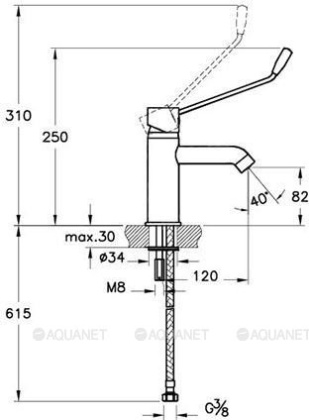 AquaMed смесит.д/раковины, локтевой