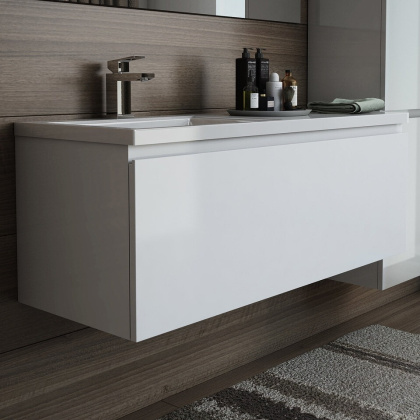 Тумба подвесная под умывальник Dallas Luxe 1100х482 левосторонняя 1 ящик (ШхГхВ) 1092х476х430