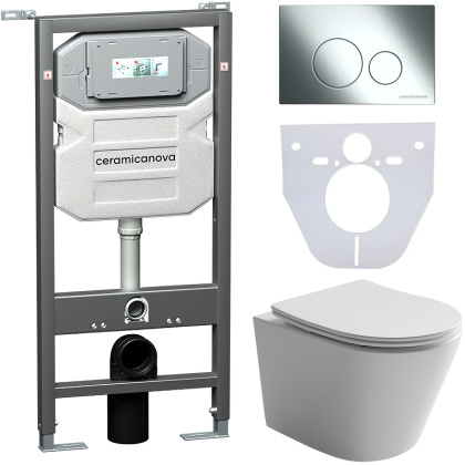 Сет 4 в 1 Инсталляция с кнопкой+унитаз+шумоизоляция