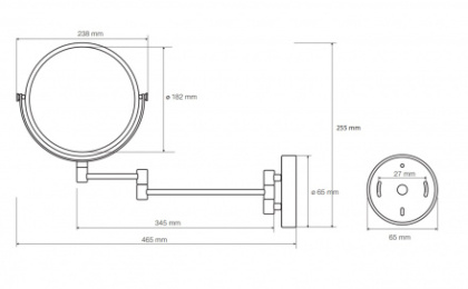Косметическое зеркало без подсветки