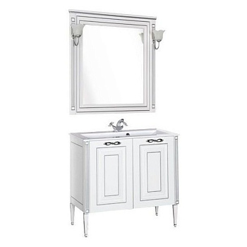 Мебель для ванной Aquanet Паола 90 белый/серебро (литьевой мрамор)