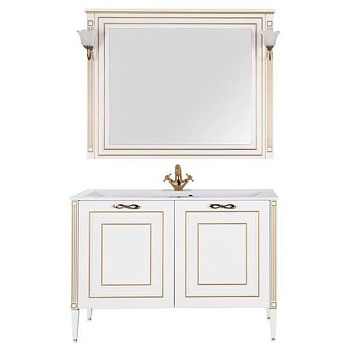 Мебель для ванной Aquanet Паола 120 белый/золото (литьевой мрамор)