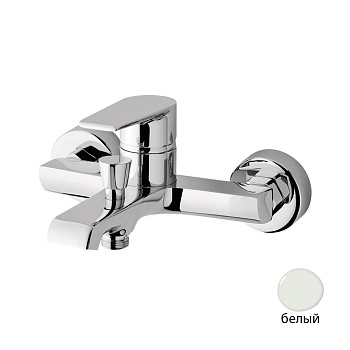 NAUTIC-VM-BIO Смеситель для ванны и душа однорычажный в комплекте с ручным душем, шлангом и держателем, исполнение белый матовый