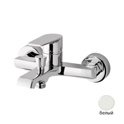 NAUTIC-VM-BIO Смеситель для ванны и душа однорычажный в комплекте с ручным душем, шлангом и держателем, исполнение белый матовый