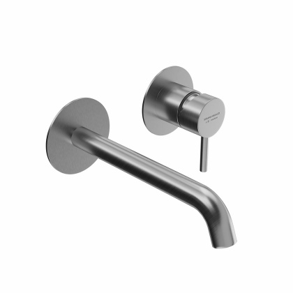 Смеситель для раковины ETERNA однорычажный настенный, без донного клапана, нержавеющая сталь Смеситель для раковины ETERNA однорычажный настенный, без донного клапана, нержавеющая сталь