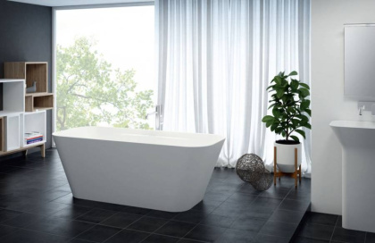 TITAN-SQUARE-170-70-57 Ванна из литьевого мрамора Цвет Белый  TITAN-SQUARE-170-70-57 Ванна из литьевого мрамора Цвет Белый