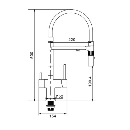 Смеситель для кухни с гибким изливом ROSE R958 R958G