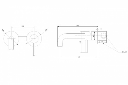 Смеситель ABBER Wasser Kreis AF8112 для раковины скрытого монтажа, хром