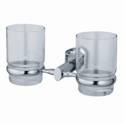Подстаканник двойной Oder, 19,5х10х10,8 см, хром, K-3028D