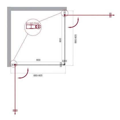 Душевой уголок BelBagno ETNA-A-2-80-C-Cr Душевой уголок BelBagno ETNA-A-2-80-C-Cr