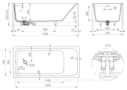 Ванна из искусственного камня ORLANDO_KIT 160,102125M Ванна из искусственного камня ORLANDO_KIT 160,102125M
