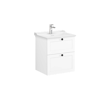 Модуль Root Classic 60 см с классической раковиной, 2 ящика, матовый белый