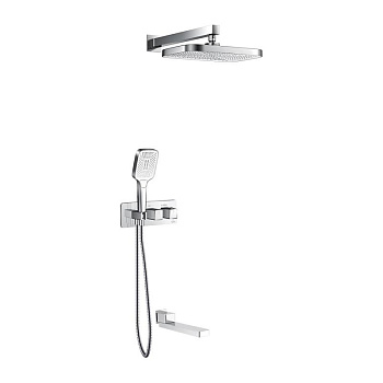 Душевая система с термостатом встраиваемая Rose R1095, хром
