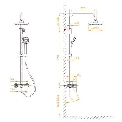 Душевая стойка RGW SP-26-B Черный Головной душ/Смеситель (Ручной душ.Шланг 1,5 м.) Душевая стойка RGW SP-26-B Черный Головной душ/Смеситель (Ручной душ.Шланг 1,5 м.)