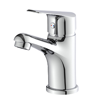 Смеситель для раковины, монолитный, высота излива 8 см, длина 9 см, латунь/хром Смеситель для раковины, монолитный, высота излива 8 см, длина 9 см, латунь/хром