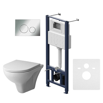 IS49051.901700 Инсталляция с клав Pro L глянц хром с подвесным унитазом Gem FlashClean с сид м/лифт IS49051.901700 Инсталляция с клав Pro L глянц хром с подвесным унитазом Gem FlashClean с сид м/лифт