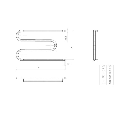Полотенцесушитель М1" 60*40П с креплениями Полотенцесушитель М1" 60*40П с креплениями