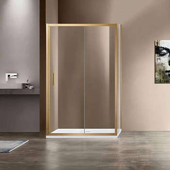 Душевой уголок Garda VSR-1G9012CLG, 1200*900, брашированное золото, стекло прозрачное Душевой уголок Garda VSR-1G9012CLG, 1200*900, брашированное золото, стекло прозрачное