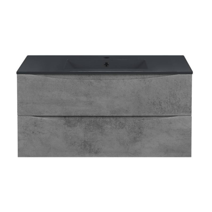 База под керамическую раковину Mia 1000 подвесная, 2 выкатных ящика soft close, Beton