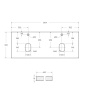 Столешница из МДФ с двумя отверстиями под раковину и с двумя отверстиями под смеситель BelBagno EK-120-2-BL Bianco Lucido
