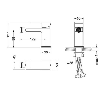 Смеситель Timo Selene 2062/17F для биде, золото матовое