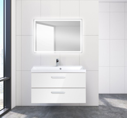 Тумба с раковиной подвесная  BelBagno AURORA 90 Rovere Tabacco, раковина белая Тумба с раковиной подвесная  BelBagno AURORA 90 Rovere Tabacco, раковина белая