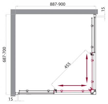 Душевой уголок BELBAGNO UNO-AH-2