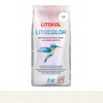 Затирка цементная LITOCOLOR L.00 белый
