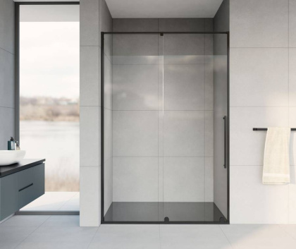 Душевая дверь Arno VPS-1A120CLB, 1200, черный, стекло прозрачное