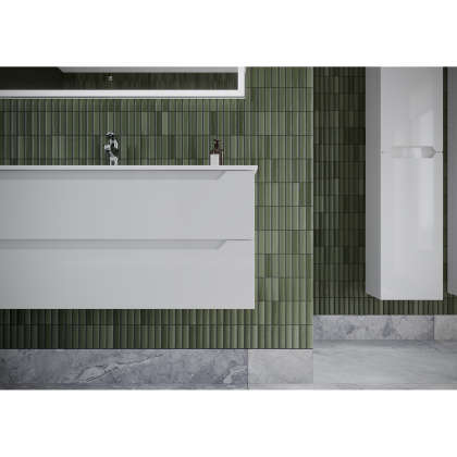 Тумба подвесная SANCOS Norma 2.0 590х450х500, c двумя ящиками оснащенными доводчиками, белый глянец , арт. NR2.060W