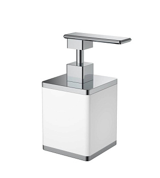 Диспенсер квадратный белый-хром 10969-W-CR Boheme