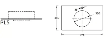 Столешница из керамогранита Риальто 80, бежевая, PL5.SG560420R\80