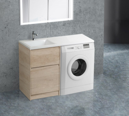 Тумба с раковиной напольная BelBagno KRAFT-LVD-58/120-L Pino Pasadena, раковина белая Тумба с раковиной напольная BelBagno KRAFT-LVD-58/120-L Pino Pasadena, раковина белая
