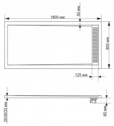 Душевой поддон RGW STМ-188W 80 x 180 см, прямоугольный, из искусственного камня, белый, 14202818-01